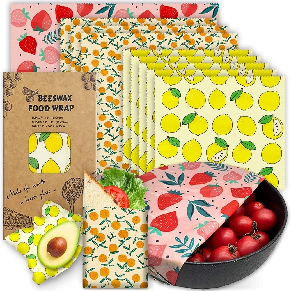 Beeswax Food Cover - 9pcs Pembungkus Makanan Lilin Lebah Multi