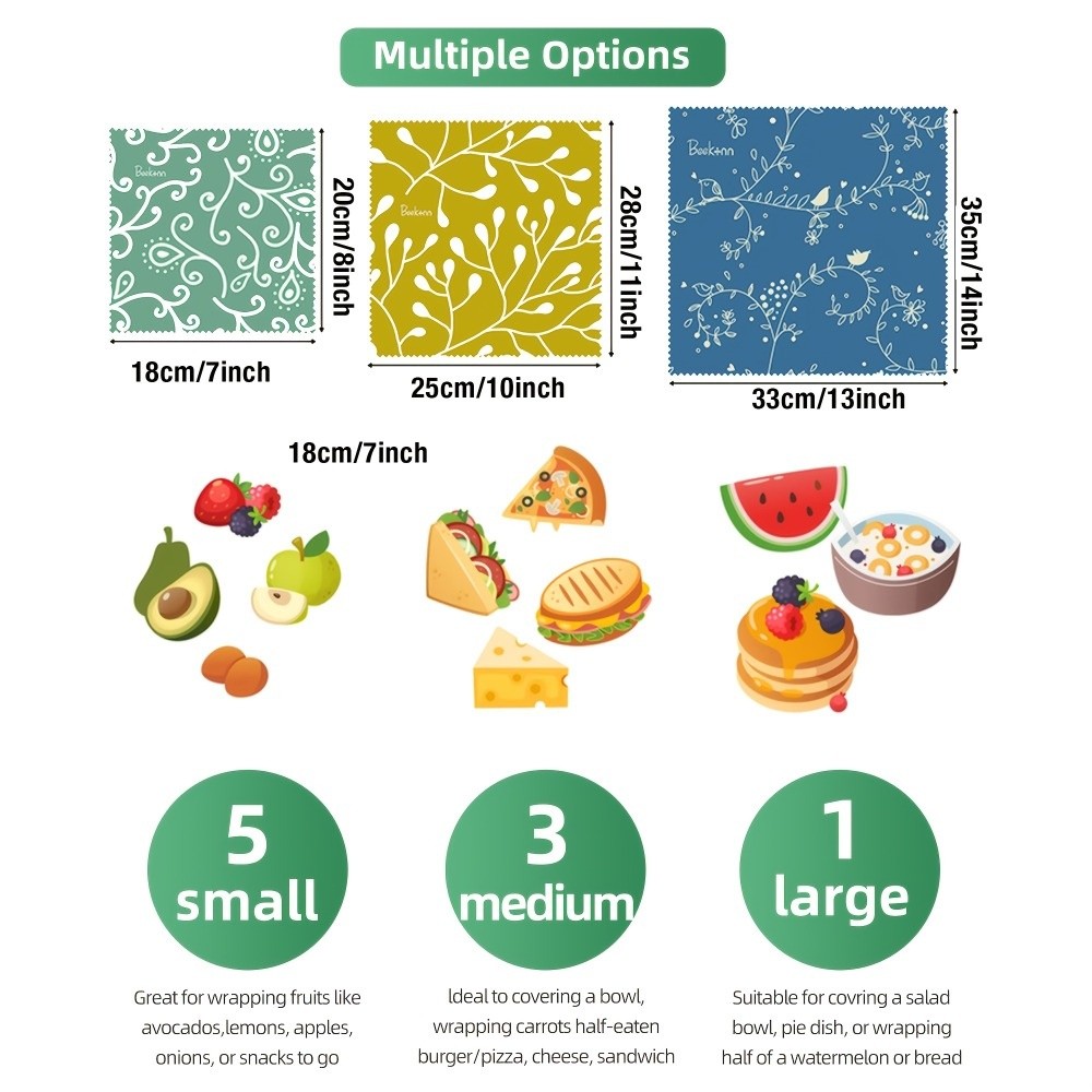 Beeswax Food Cover - 9 buah Pembungkus Makanan dari Lilin