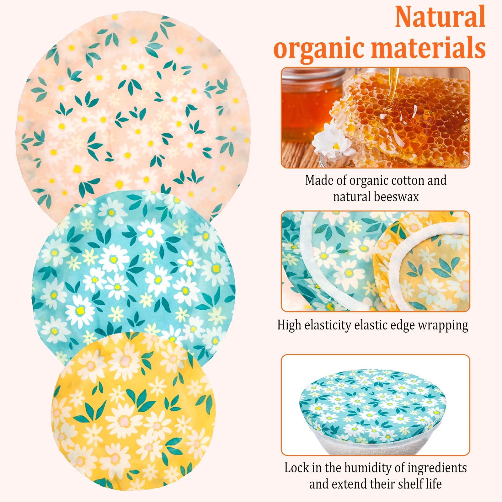 3 Buah Penutup Mangkuk Katun L - Beeswax Food Cover ulasan dan harga