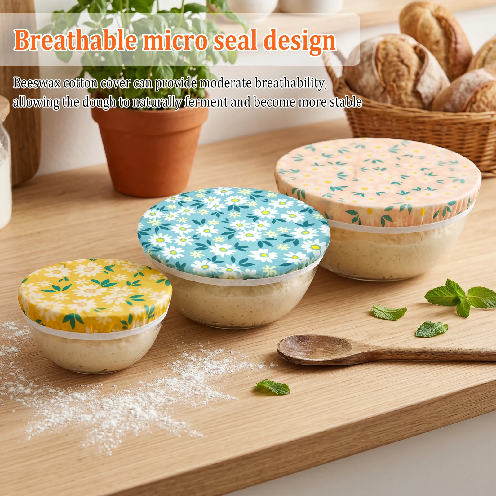 3 Buah Penutup Mangkuk Katun L - Beeswax Food Cover ulasan dan harga