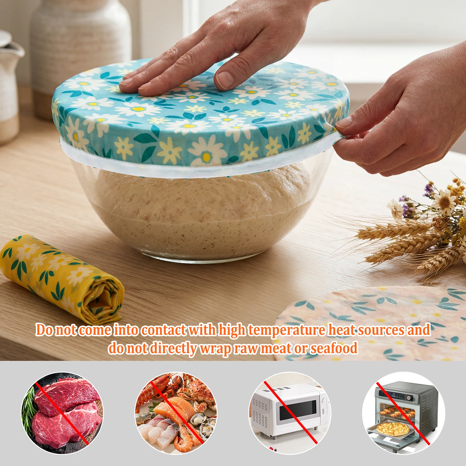3 Buah Penutup Mangkuk Katun L - Beeswax Food Cover ulasan dan harga
