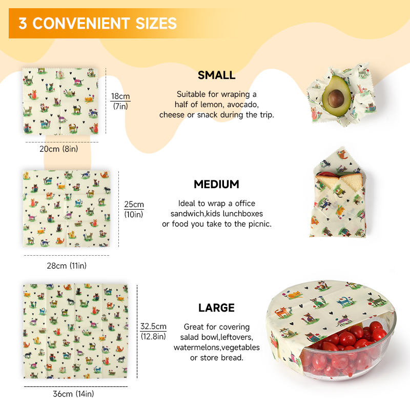 6 Paket (2S. 2M, 2L) Pembungku - Beeswax Food Cover ulasan dan harga