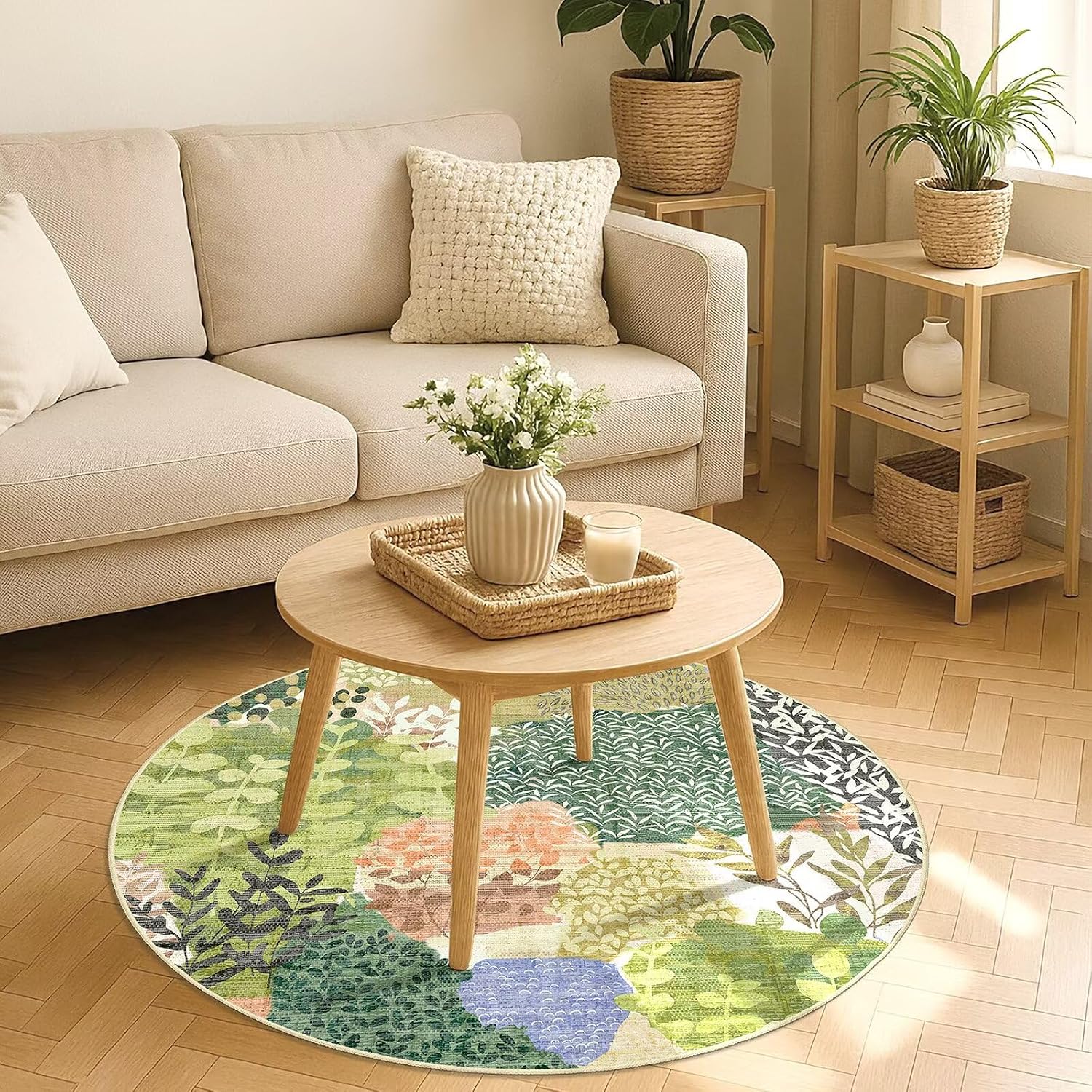 Karpet Bulat Bergaya Boho deng - Sustainable Living Home ulasan dan harga